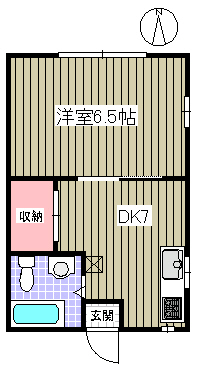 上野アパートメント 1階 1DKの間取り