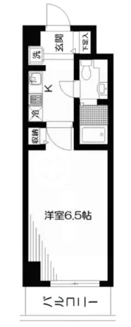 シャイン小石川 2階 1Kの間取り