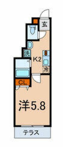 RESIDENCE IKEBUKURO-EAST（レジデンスイケブクロイースト） 1階 1Kの間取り