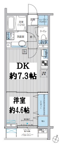 ガーデンビレッジ小石川 1階 1DKの間取り