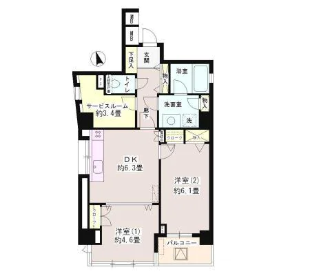 パーク・ハイム文京春日 8階 2SDKの間取り