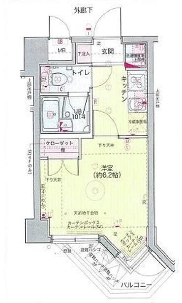 キャッスルステージ茗荷谷駅前 3階 1Kの間取り