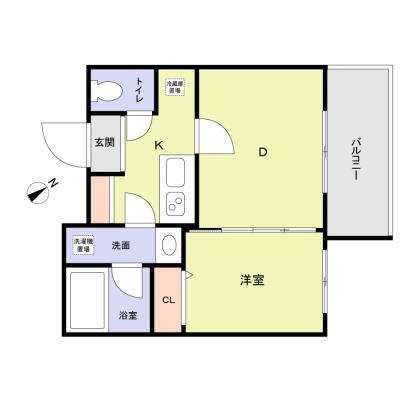 シルバーウッド春日（Ｓｉｌｖｅｒ　Ｗｏｏｄ　ＫＡＳＵＧＡ） 2階 1DKの間取り