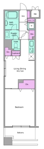 レジディア上野池之端 3階 1DKの間取り
