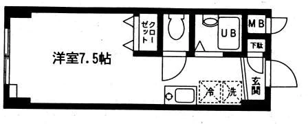 コート富士館 1階 1Rの間取り
