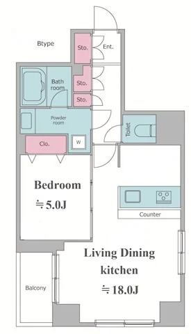 【築浅】カージェ文京千石 2階 1LDKの間取り