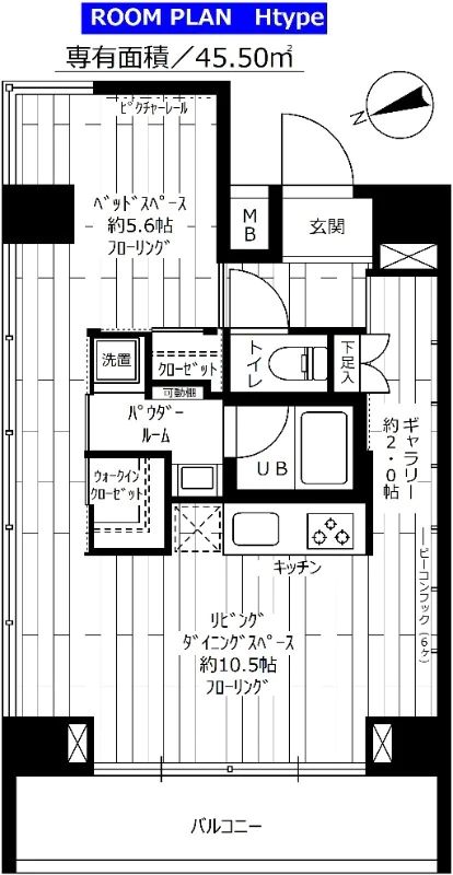 ステージファースト後楽園 6階 1LDKの間取り