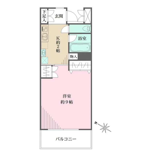 コートアヴェニュー文京本駒込 1階 1Kの間取り