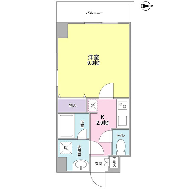 ヒルサイド御茶ノ水 7階 1Kの間取り