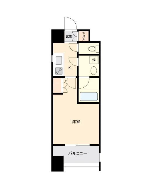 ドゥーエ茗荷谷 5階 1Kの間取り