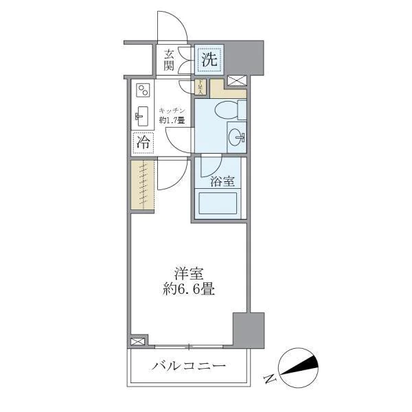 KDXレジデンス文京湯島 5階 1Kの間取り