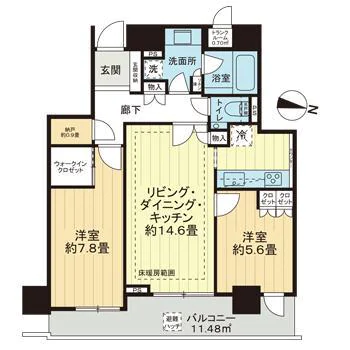 ザ・ライオンズ上野の森 10階 2SLDKの間取り