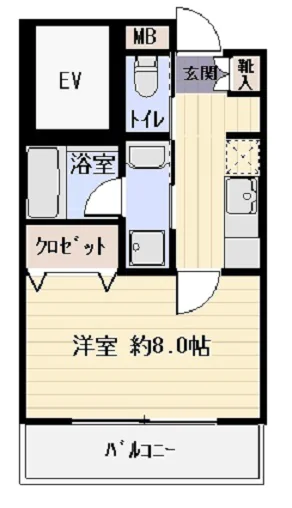 フジヨシ文京千石 4階 1Kの間取り