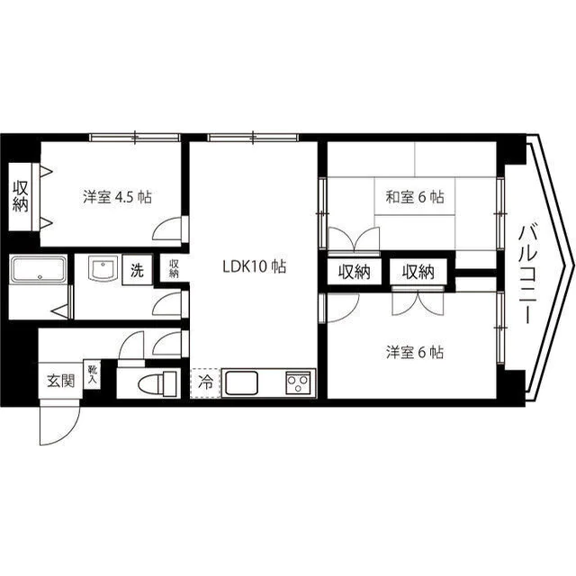 アソシエール護国寺 2階 3LDKの間取り