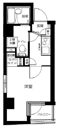 アーバイル文京本駒込 4階 1Kの間取り