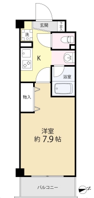 レジディア本郷菊坂プレイス（旧　AZ本郷菊坂） 2階 1Kの間取り