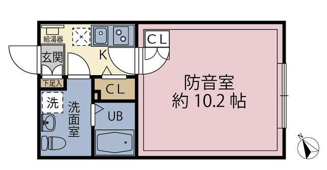 コンポジット三ノ輪ラシクラス 3階 1Kの間取り