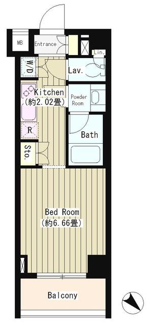 タキミハウス西早稲田 1階 1Kの間取り