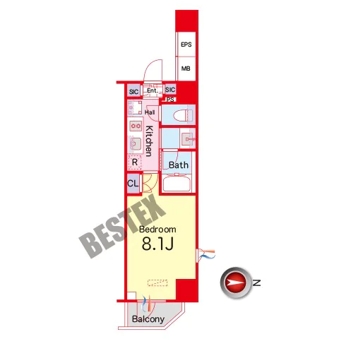 【築浅】アーバンコア本郷(旧:ジオエント本郷) 3階 1Kの間取り
