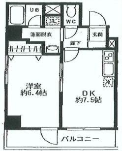 コンフォートコレクト 5階 1DKの間取り