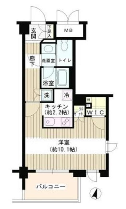 アゼリアテラス新宿 3階 1Rの間取り