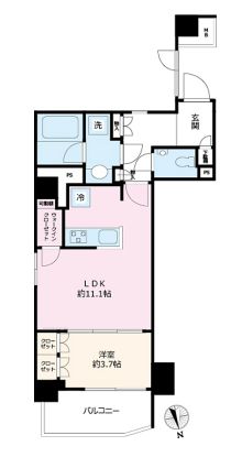 A-standard本郷三丁目(エースタンダード本郷三丁目) 7階 1LDKの間取り