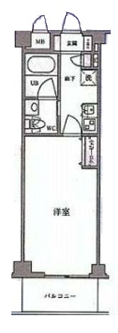 リエール本郷 2階 1Kの間取り