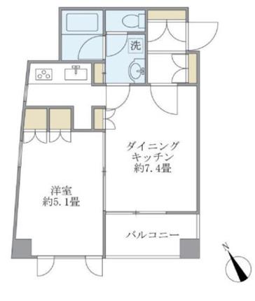 CASA文京動坂 10階 1DKの間取り