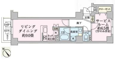 プライマル千石（旧ハイライフ文京千石） 5階 1SKの間取り