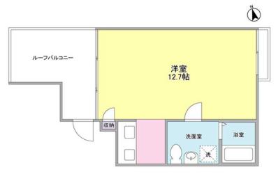 I.R.M 6階 1Kの間取り