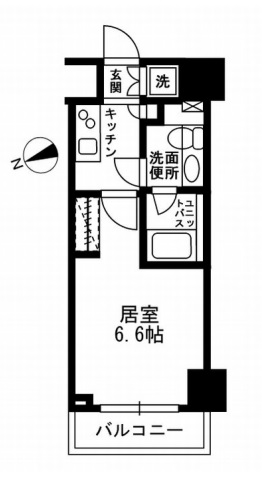 ＫＤＸレジデンス文京湯島 5階 1Kの間取り