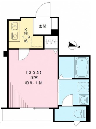 ＫＩＫ大塚ヒルズ 2階 1Kの間取り