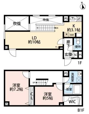 LEGALAND白山～リーガランドハクサン～ 1階 2LDKの間取り