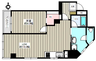 ライオンズマンション本駒込檀 10階 1LDKの間取り