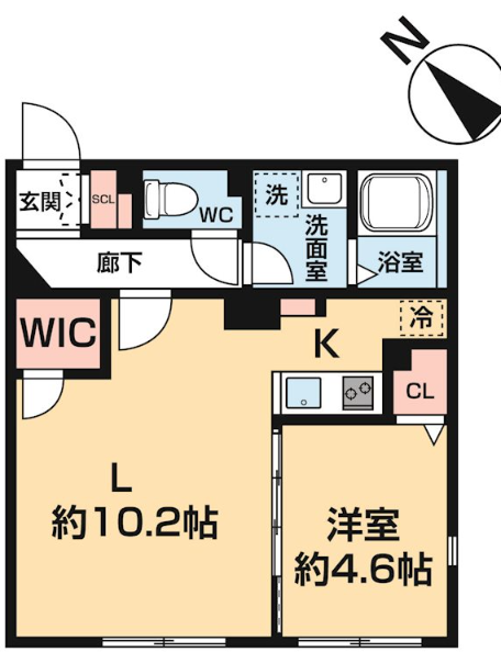 LUORE文京千石 4階 1LDKの間取り