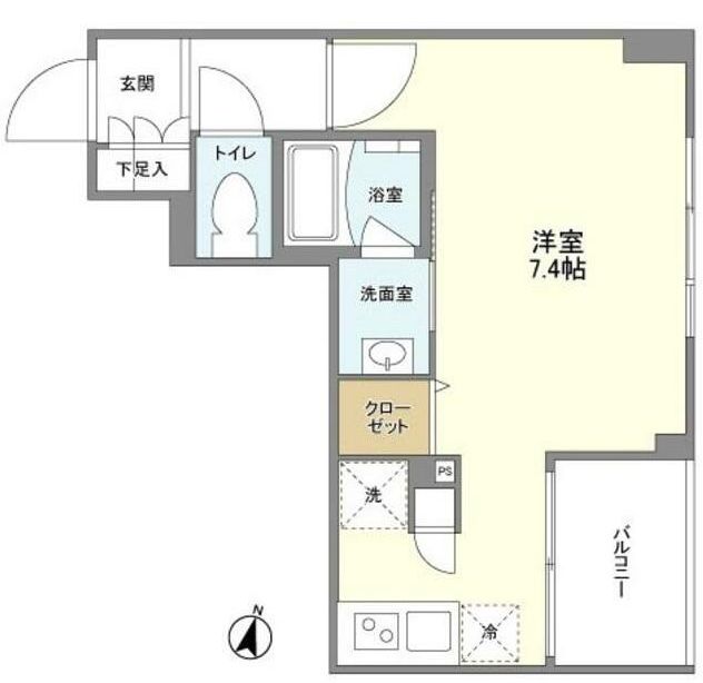 MAハイツ茗荷谷 4階 1Rの間取り