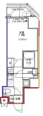 S-RESIDENCE文京小石川 6階 1Kの間取り