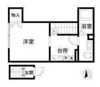 ラターシュ本郷 2階 1Kの間取り