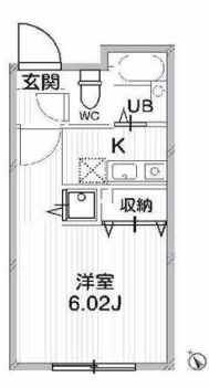 ＺＥＳＴＹ小石川（ゼスティ小石川） 2階 1Rの間取り