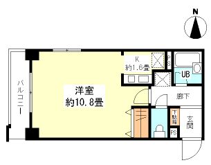 リエータ大塚 3階 1Kの間取り