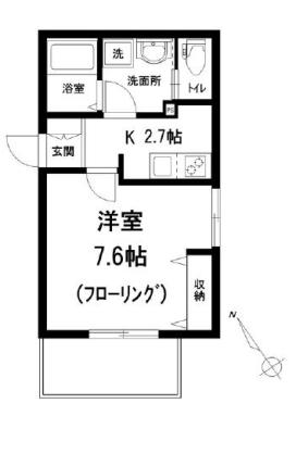 Maizon雅風【メゾン雅風】 2階 1Kの間取り