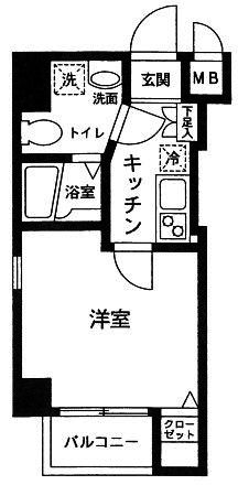 ドルチェ文京小石川 5階 1Kの間取り