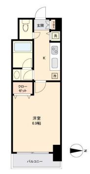 ステージファースト白山Ⅱ 1階 1Kの間取り