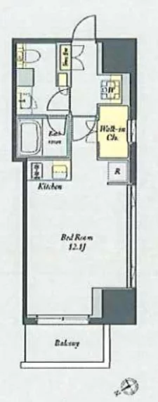 【築浅】PrimeMaison湯島(プライムメゾン湯島) 7階 1Rの間取り
