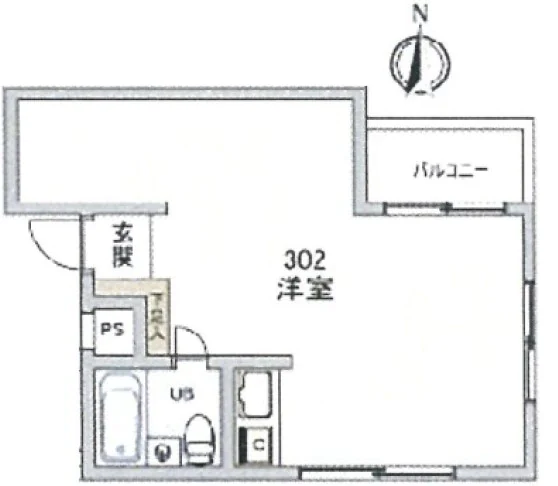 本郷菊富士レジデンス 3階 1Rの間取り