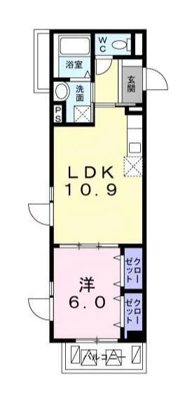 【築浅】グランボヌール茗荷谷 3階 1LDKの間取り