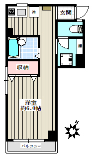 アビタ千石 3階 1Kの間取り