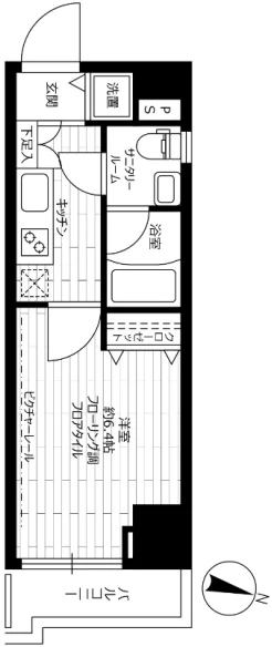 ステージファースト本郷 4階 1Kの間取り