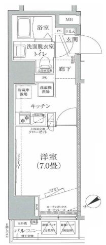 【築浅】アイルプレミアム千駄木 4階 1Kの間取り