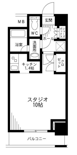 レジディア九段下 11階 1Rの間取り